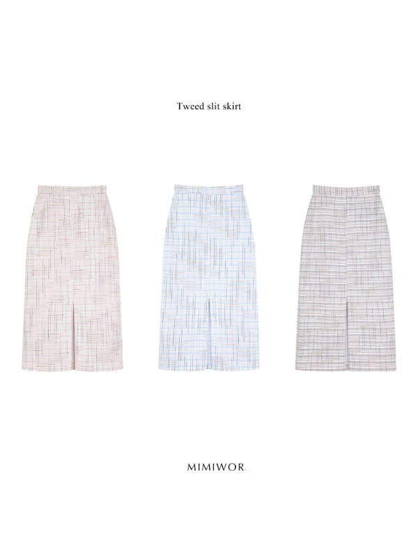 Tweed slit skirt 🌷 트위드 슬릿 스커트