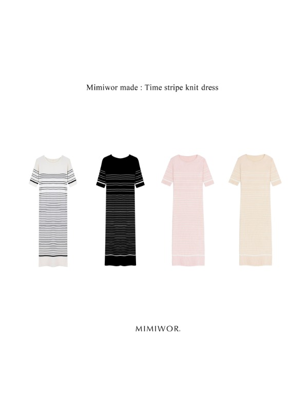( 누적 3,000장 ) Time Stripe Knit Dress &quot;타임 스트라이프 니트 드레스&quot;