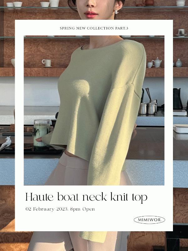 Haute boat neck knit top 오뜨 보트넥 니트탑