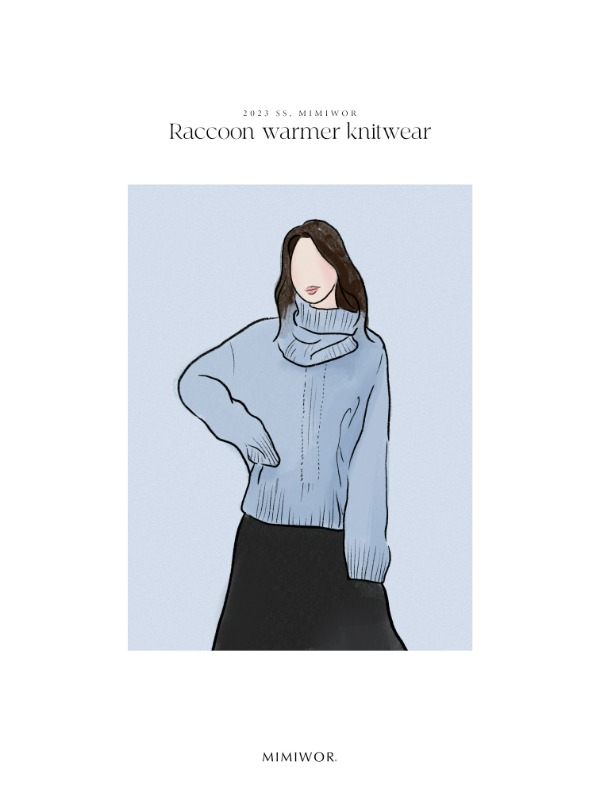 Raccoon neck warmer pullover knit 라쿤 넥 워머 풀오버니트