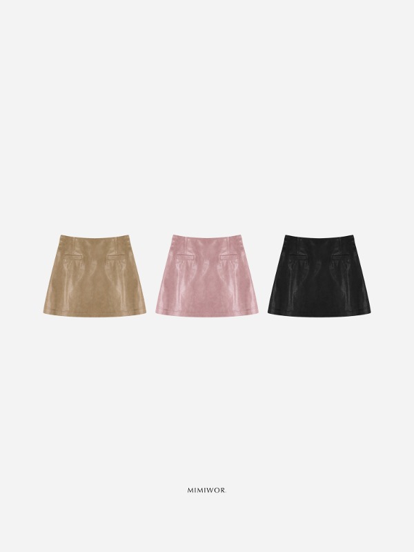 Cousy leather skirt 쿠지 레더 스커트
