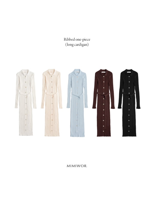 F/W Ribbed collection &quot;Ribbed one-piece&quot; 리브드 원피스 ( long cardigan )